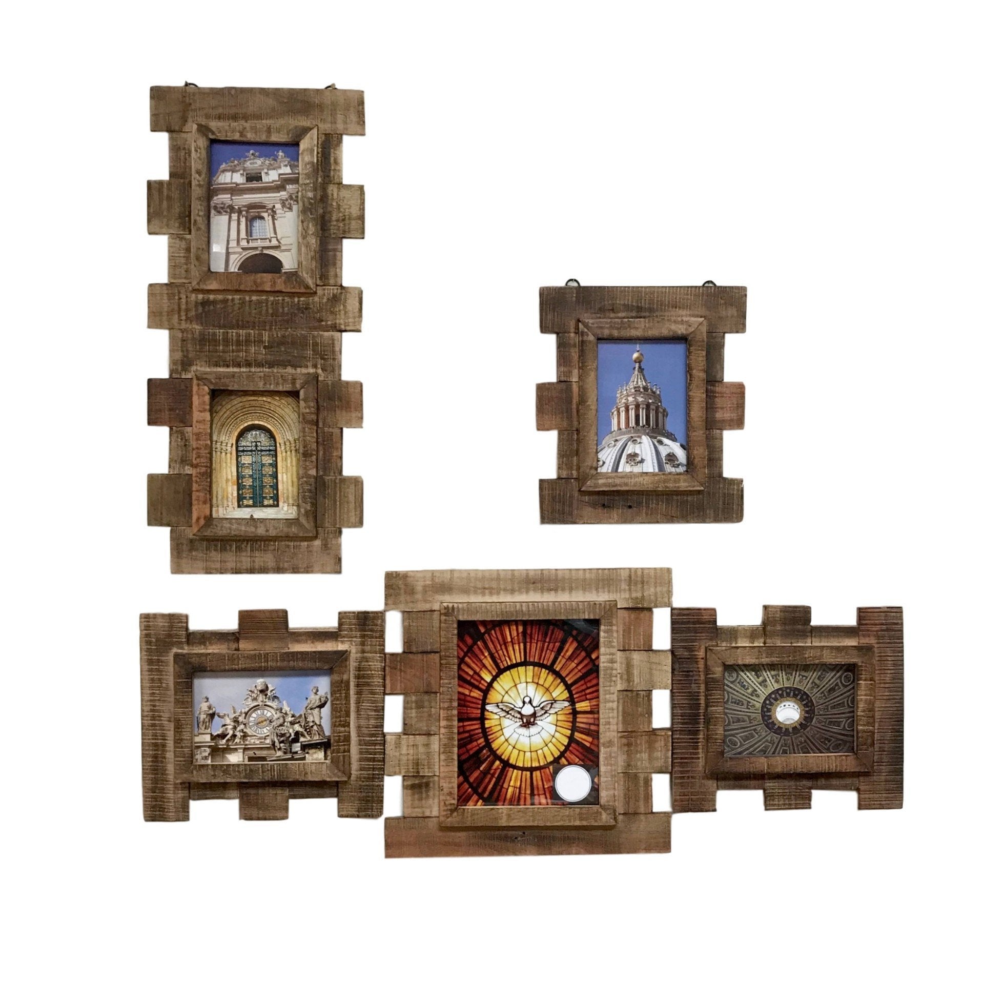 Eucalyptus Wood 3 Piece Wall Photo Frame Collage | Farmhouse World