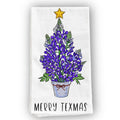 Bluebonnet Christmas Tree Merry Texmas Kitchen Tea Towel | Farmhouse World