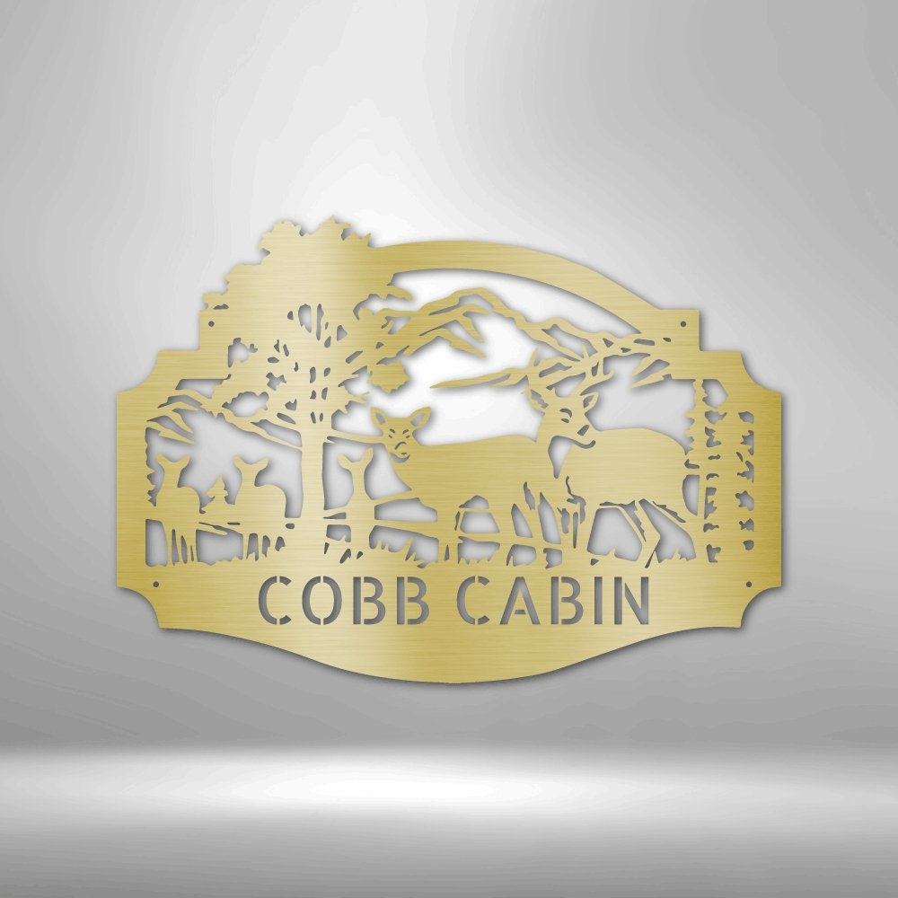 Custom Deer Family Metal Sign | Farmhouse World