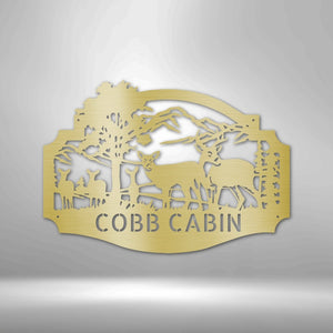 Custom Deer Family Metal Sign | Farmhouse World