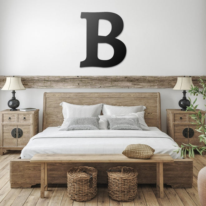 Custom Initial Block Style Metal Sign | Farmhouse World