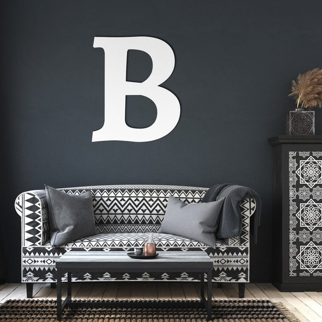 Custom Initial Block Style Metal Sign | Farmhouse World