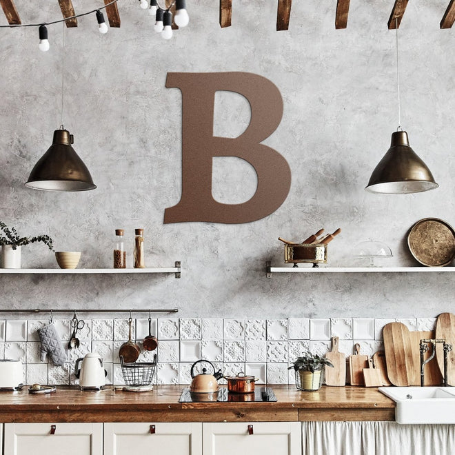 Custom Initial Block Style Metal Sign | Farmhouse World