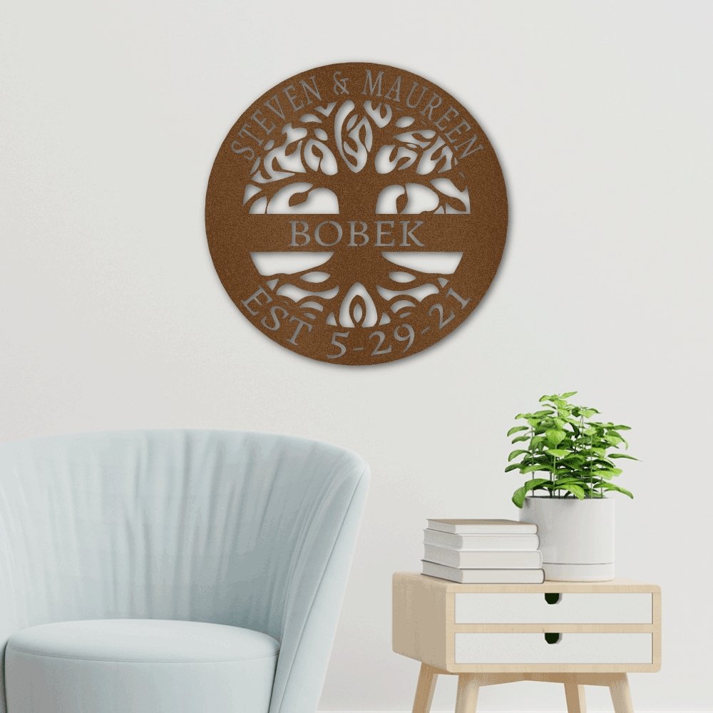 Established Family Signs with Tree of Life Wall Art | Farmhouse World