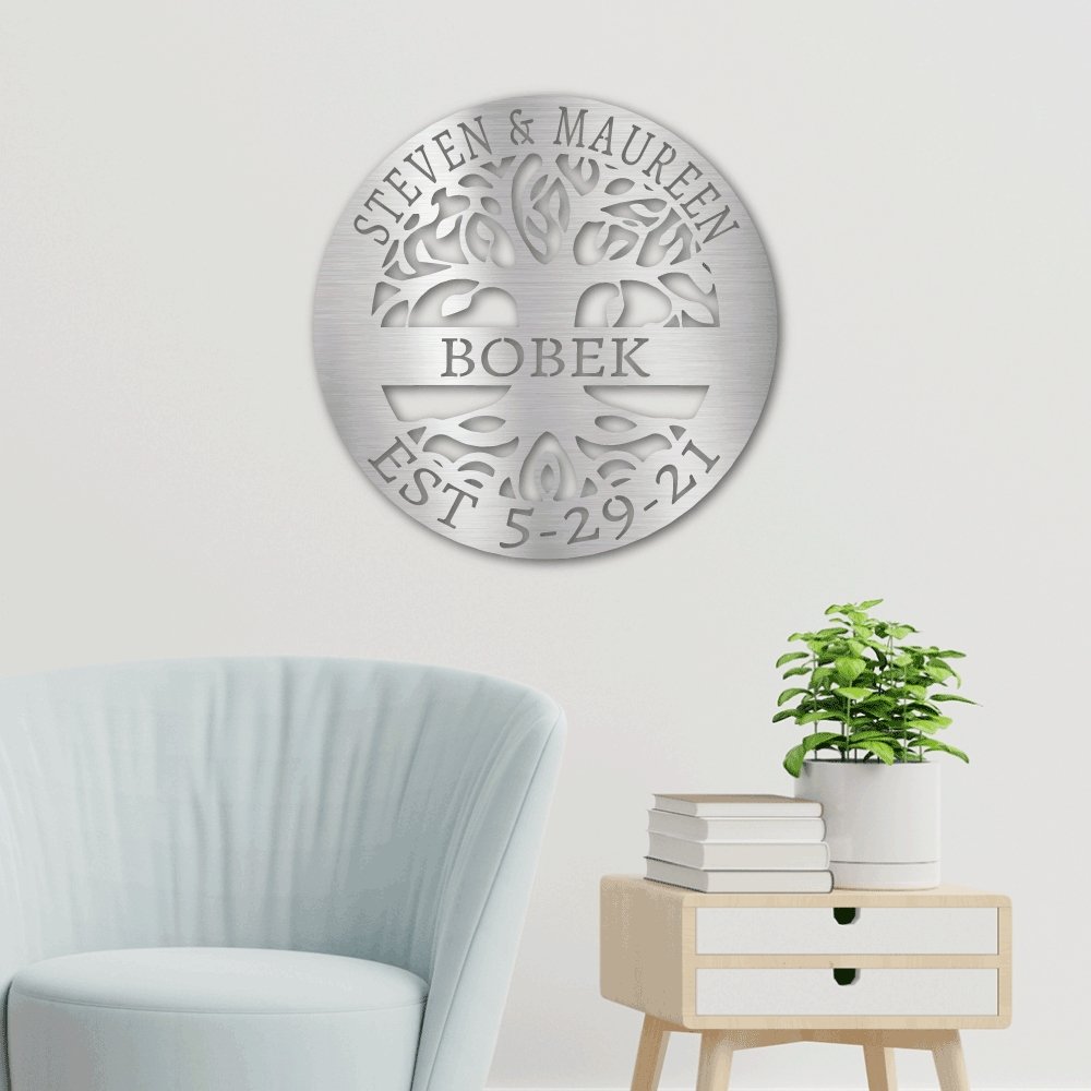 Established Family Signs with Tree of Life Wall Art | Farmhouse World