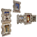 Eucalyptus Wood 3 Piece Wall Photo Frame Collage - White-washed Finish | Farmhouse World