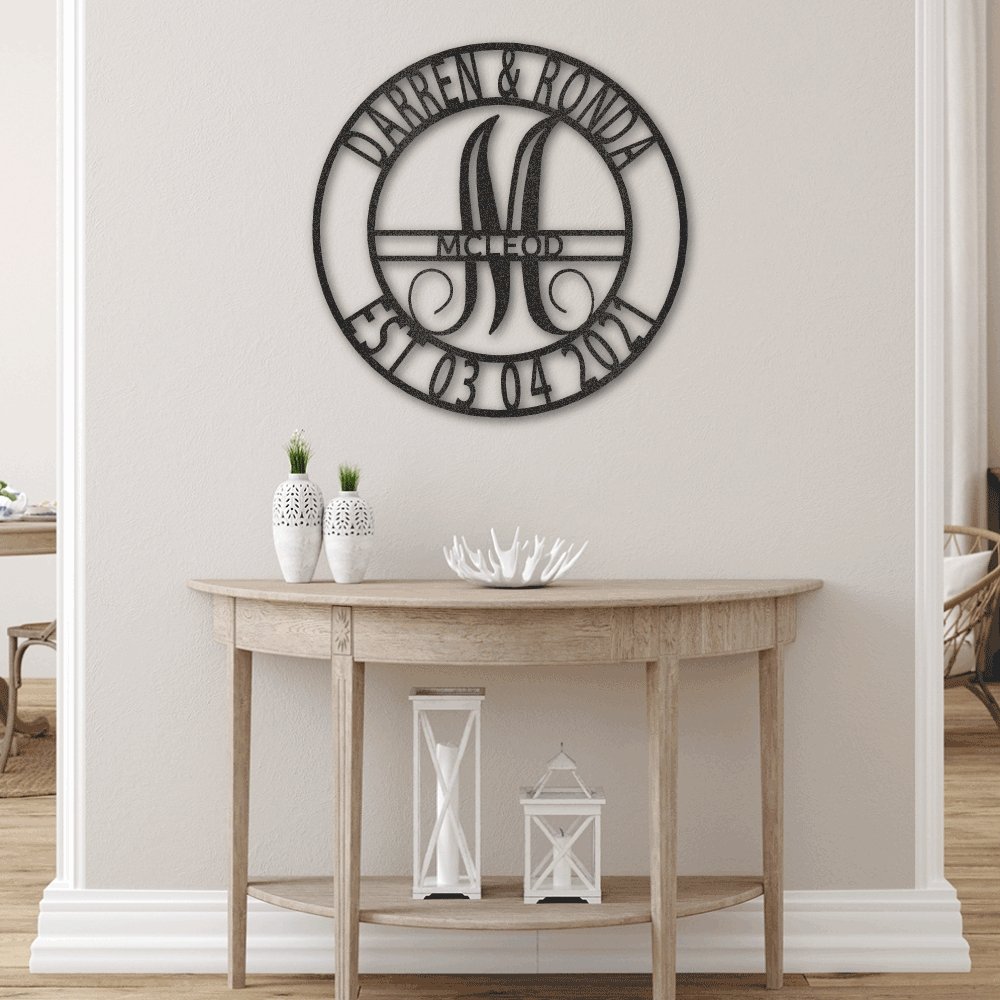Family Monogrammed Sign Personalized with Names & Established Date | Farmhouse World