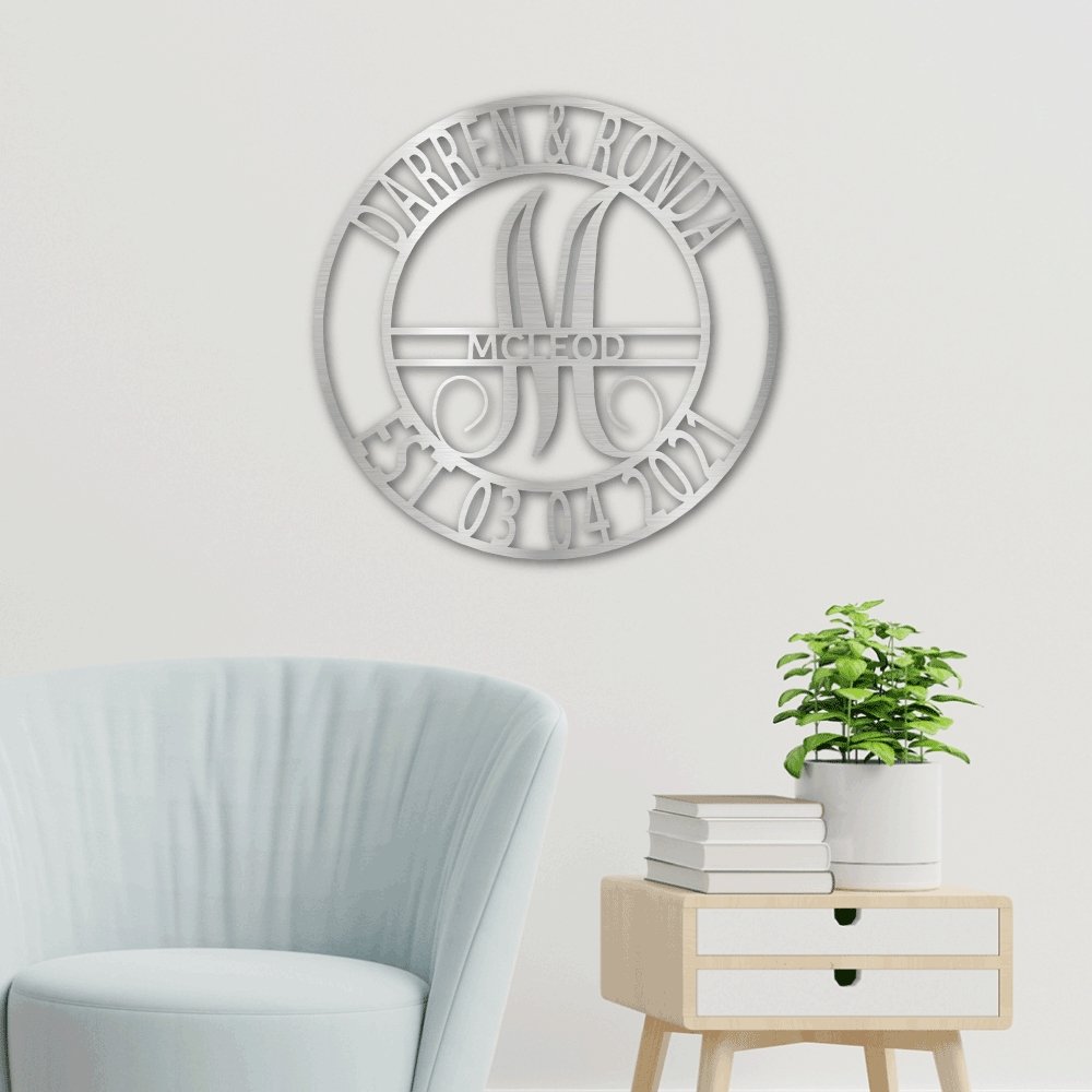 Family Monogrammed Sign Personalized with Names & Established Date | Farmhouse World