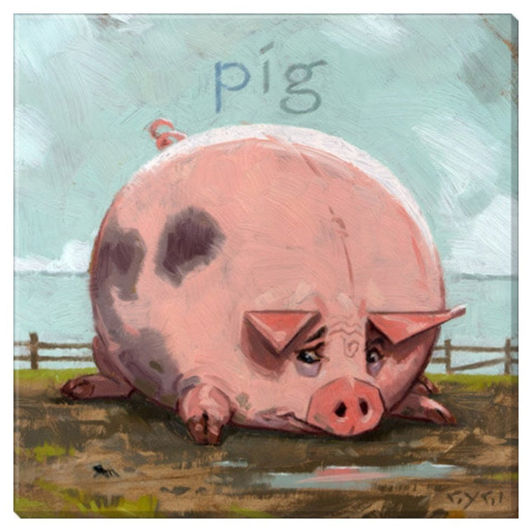Fanciful Pig Gallery Wrapped Canvas Wall Art - 5" to 48" Sizes | Farmhouse World