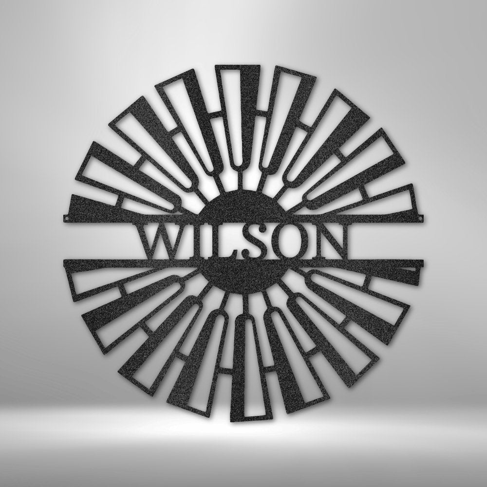 Fancy Windmill Monogram - Steel Sign | Farmhouse World