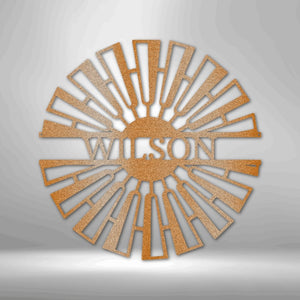 Fancy Windmill Monogram - Steel Sign | Farmhouse World