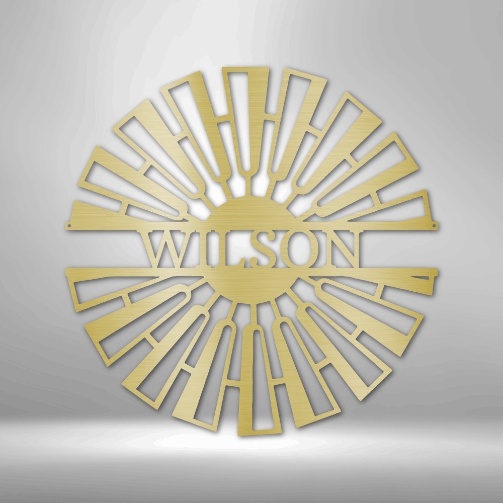 Fancy Windmill Monogram - Steel Sign | Farmhouse World