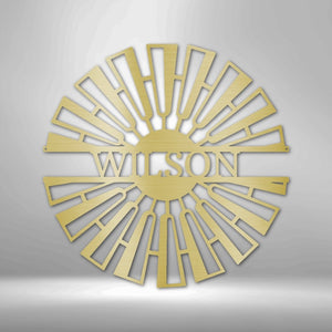 Fancy Windmill Monogram - Steel Sign | Farmhouse World