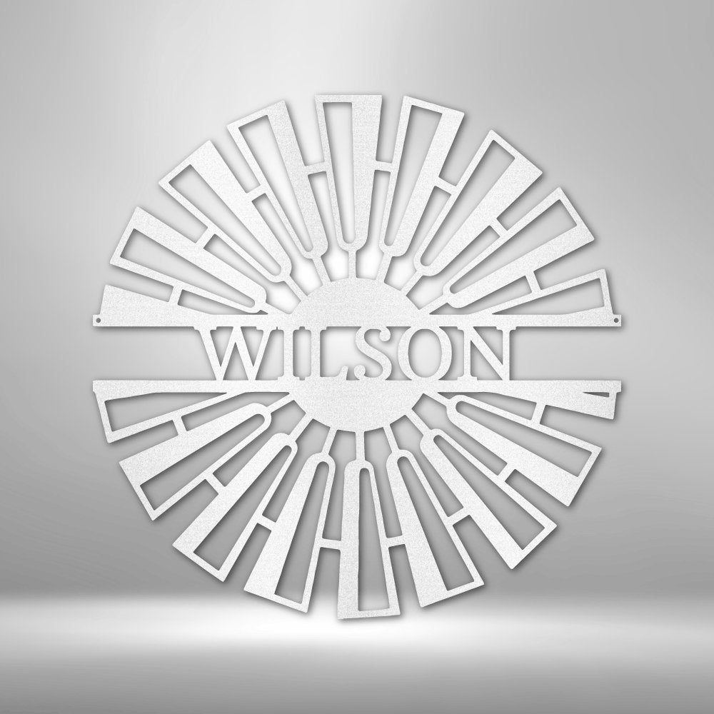 Fancy Windmill Monogram - Steel Sign | Farmhouse World