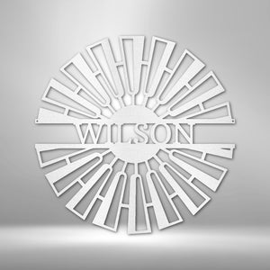 Fancy Windmill Monogram - Steel Sign | Farmhouse World