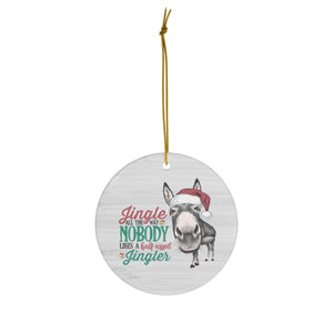 Funny Donkey Christmas Ornament - Ceramic | Farmhouse World