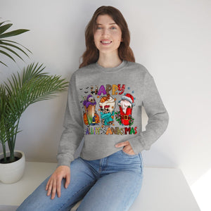 Funny Happy Hallothanksmas Coffee Lover Western Sweatshirt | Farmhouse World