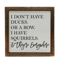 I Don't Have Ducks Or A Row I Have Squirrels & They're Everywhere 6x6 Funny Sign | Farmhouse World