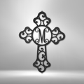 Initial Cross Monogram Steel Sign | Farmhouse World