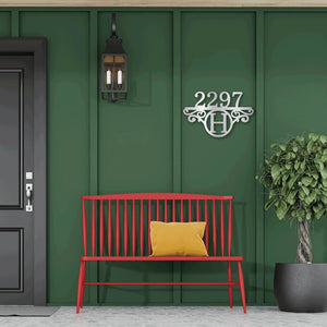 Initial Monogram Address Metal Sign | Farmhouse World