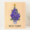 Merry Texmas Bluebonnet Christmas Tree Sign on Wood | Farmhouse World