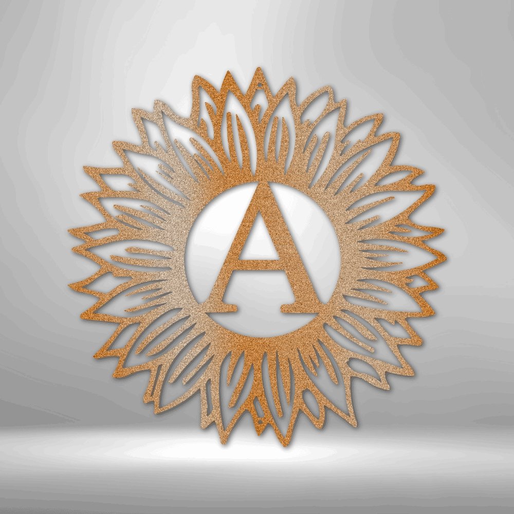 Monogram Sunflower Wall Art | Farmhouse World