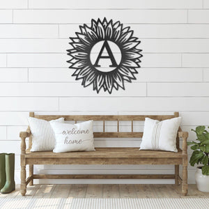 Monogram Sunflower Wall Art | Farmhouse World