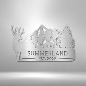 Mountain Cabin Personalized Steel Sign | Farmhouse World