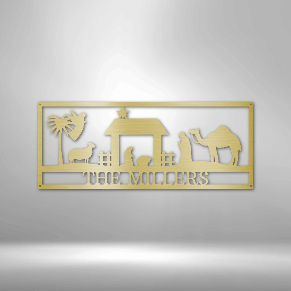 Nativity Monogram - Steel Sign | Farmhouse World