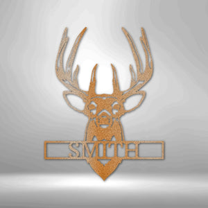 Personalized Buck Deer Mount - Steel Sign | Farmhouse World