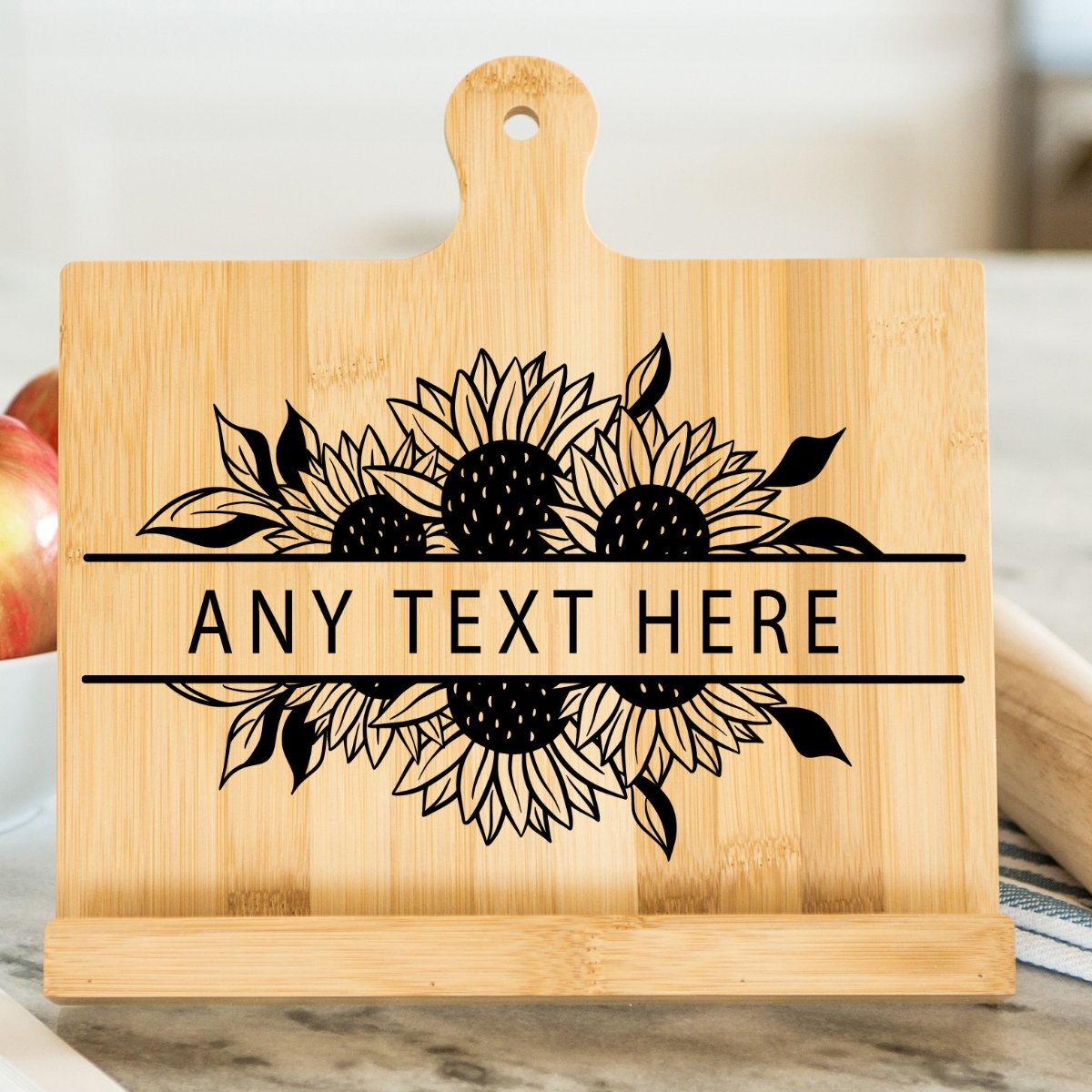 Personalized Cookbook Stand with Sunflowers | Farmhouse World