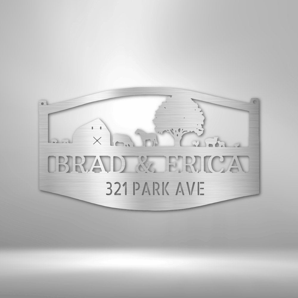 Personalized  Farm Scene Sign | Farmhouse World