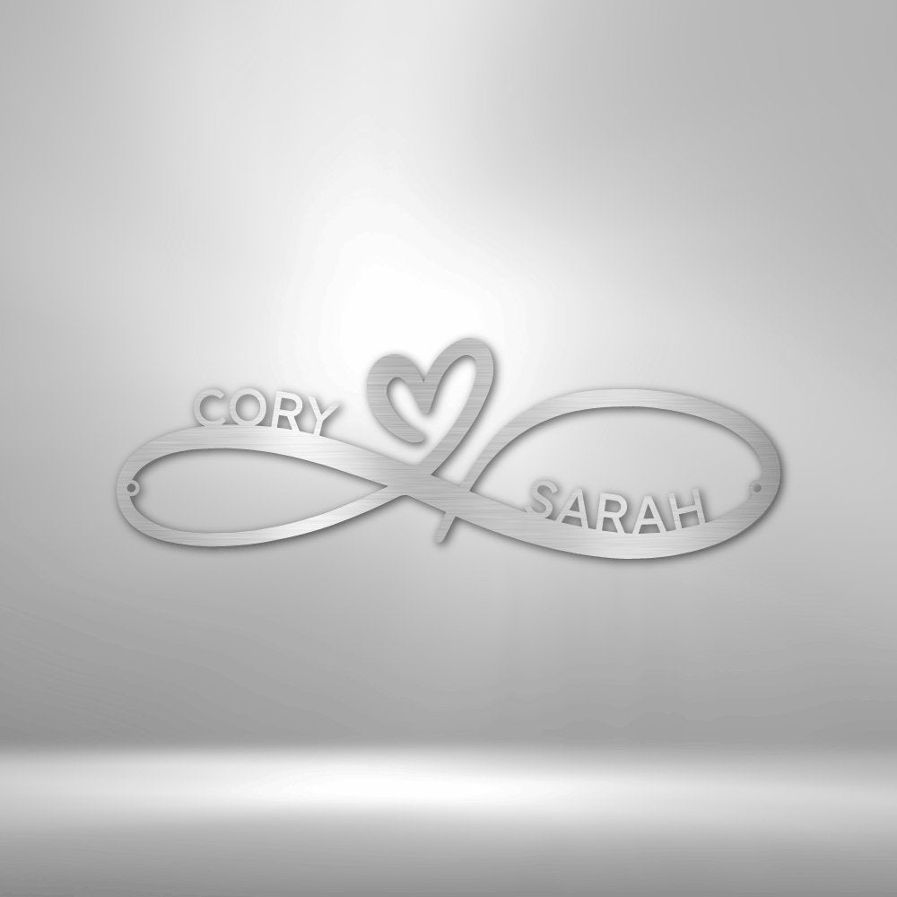 Personalized Infinity Heart Metal Sign | Farmhouse World