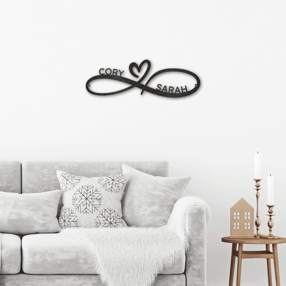 Personalized Infinity Heart Metal Sign | Farmhouse World