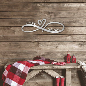 Personalized Infinity Heart Metal Sign | Farmhouse World