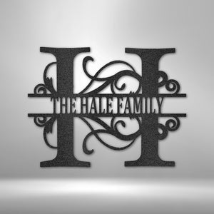 Personalized Split Letter Monogrammed Metal Sign | Farmhouse World