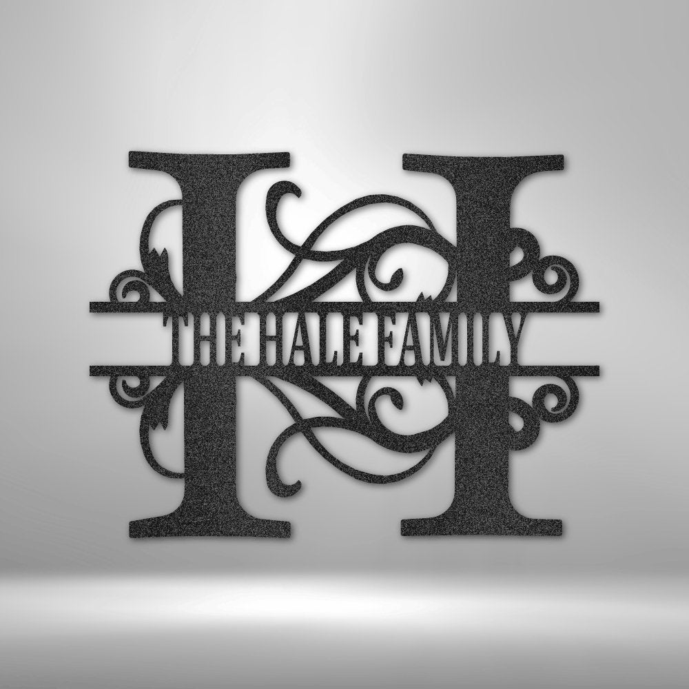 Personalized Split Letter Monogrammed Metal Sign | Farmhouse World