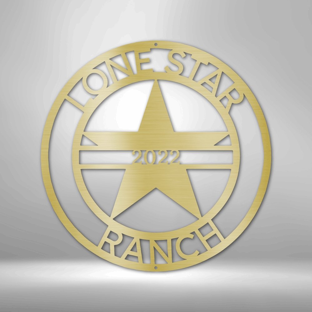 Personalized Star Decor Sign with Middle Line | Farmhouse World