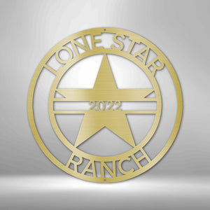 Personalized Star Decor Sign with Middle Line | Farmhouse World