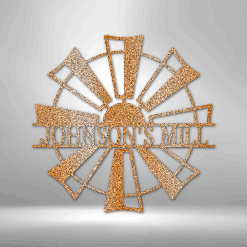 Personalized Windmill Steel Sign | Farmhouse World