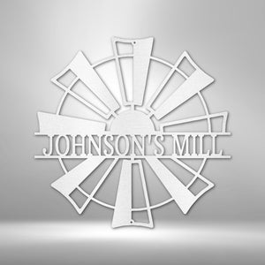 Personalized Windmill Steel Sign | Farmhouse World
