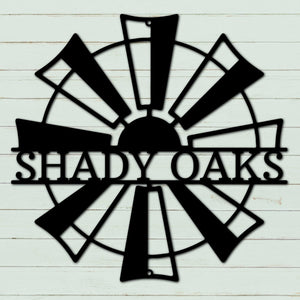 Personalized Windmill Steel Sign | Farmhouse World