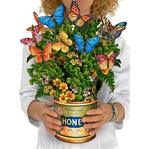 Pop-Up Flower Bouquet Greeting Card - Butterflies | Farmhouse World