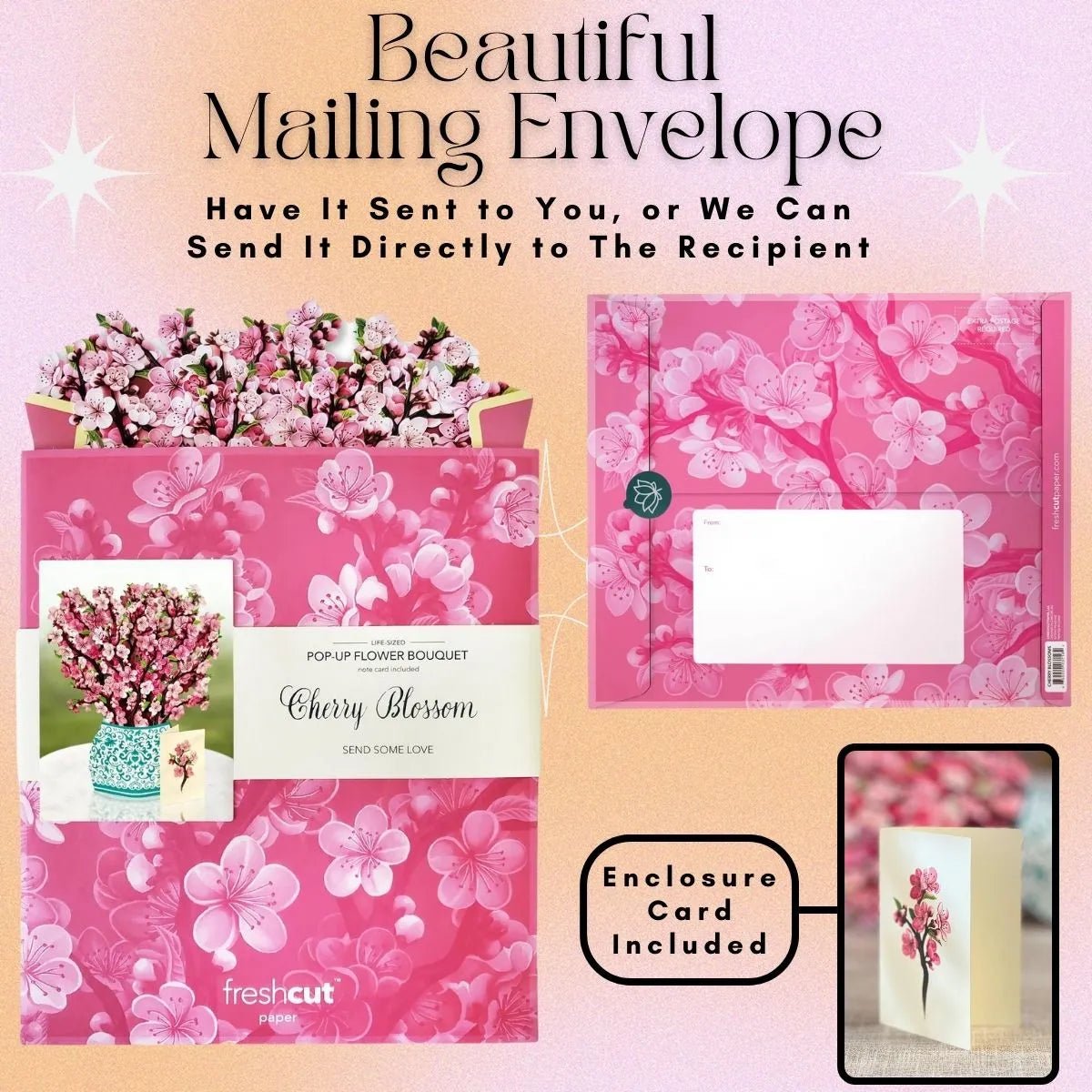 Pop-Up Flower Bouquet Greeting Card - Cherry Blossom | Farmhouse World