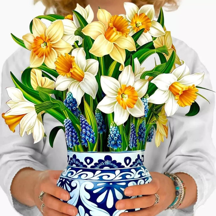 Pop-Up Flower Bouquet Greeting Card - Daffodils | Farmhouse World