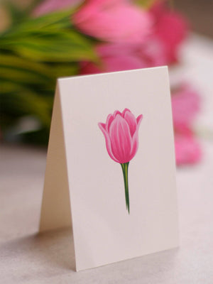 Pop-Up Flower Bouquet Greeting Card - Pink Tulips | Farmhouse World