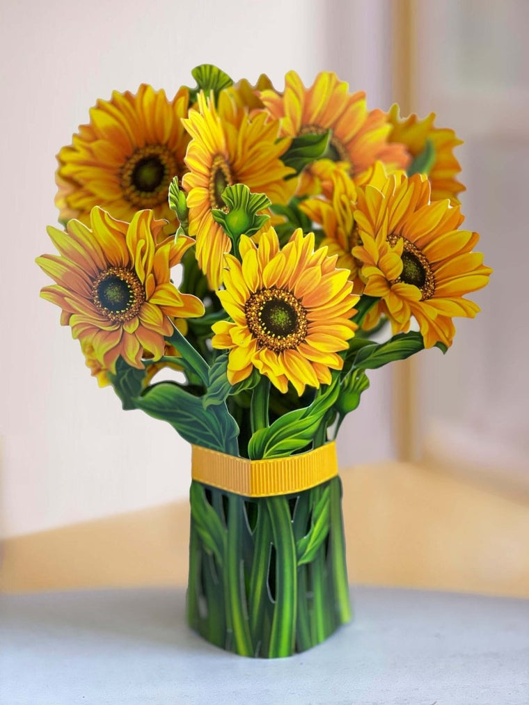 Pop-Up Flower Bouquet Greeting Card - Sunflowers | Farmhouse World