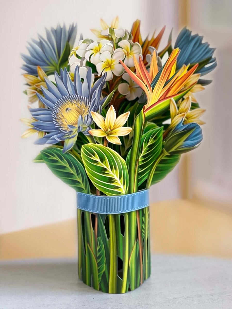 Pop-Up Flower Bouquet Greeting Card - Tropical Bloom | Farmhouse World