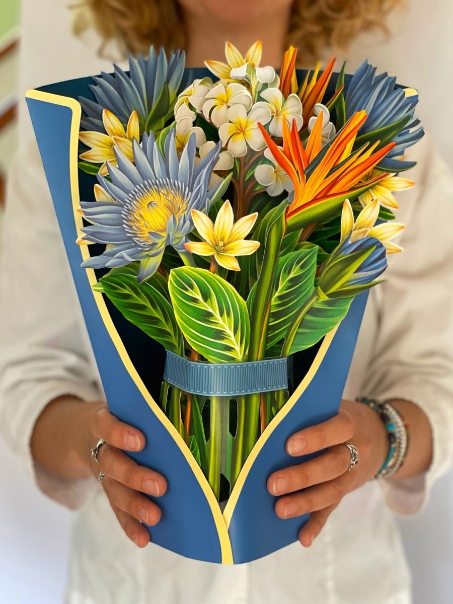 Pop-Up Flower Bouquet Greeting Card - Tropical Bloom | Farmhouse World