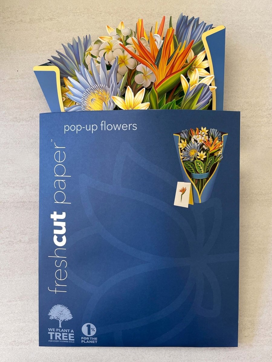 Pop-Up Flower Bouquet Greeting Card - Tropical Bloom | Farmhouse World